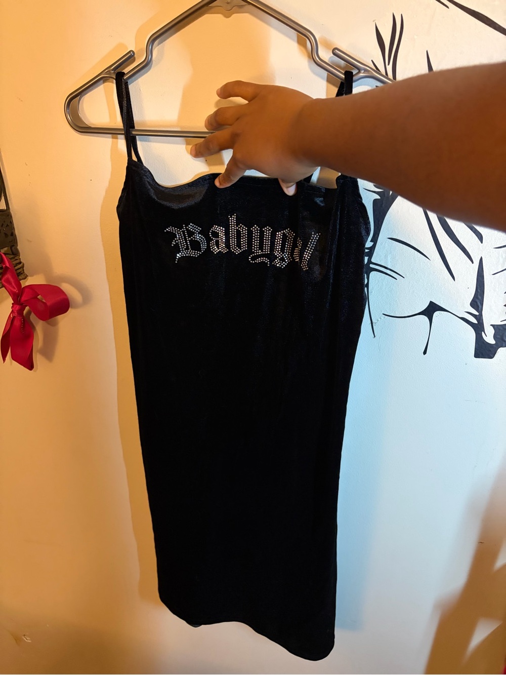Babygal Black Velvet Slip Dress - Picture 7 of 8